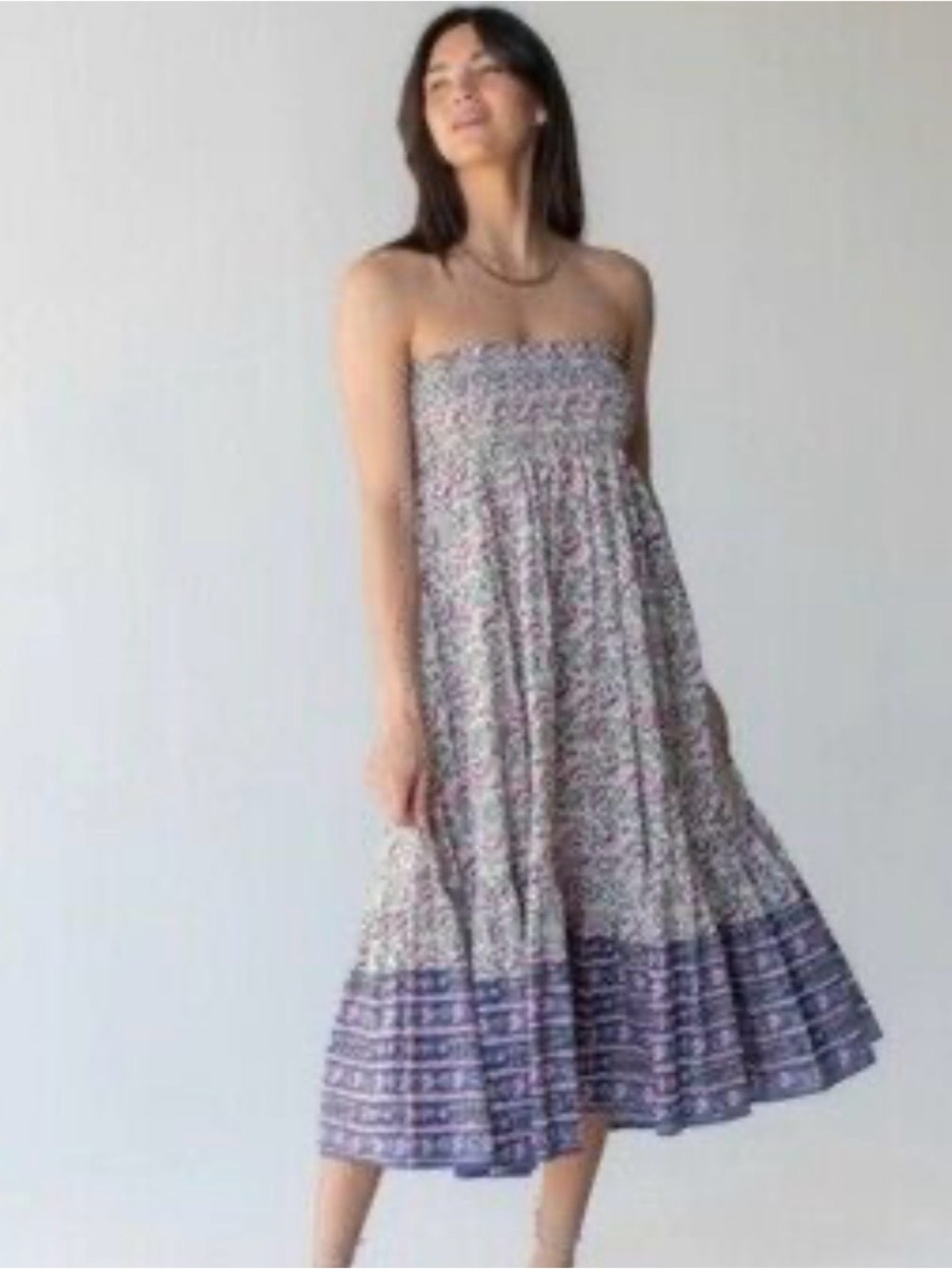 NATURAL LIFE Purple Floral Convertible Maxi Skirt/Dress